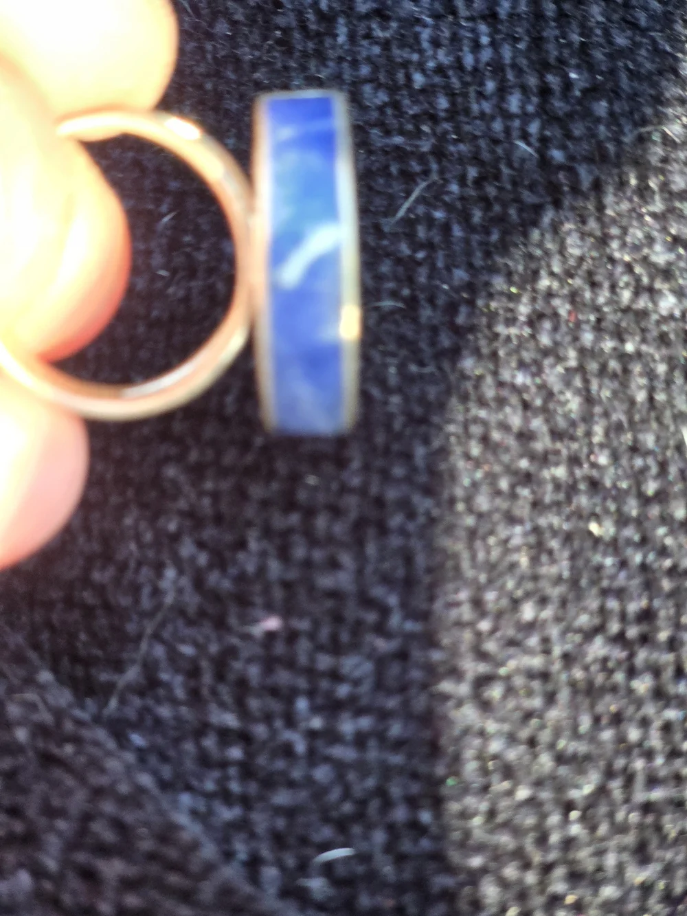 925 Silver Ring with Lapis Lazuli Celestial Motif